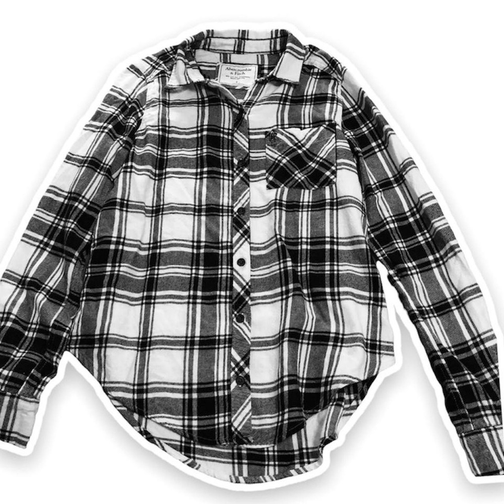Abercrombie & Fitch Black and White Checkered Shirt